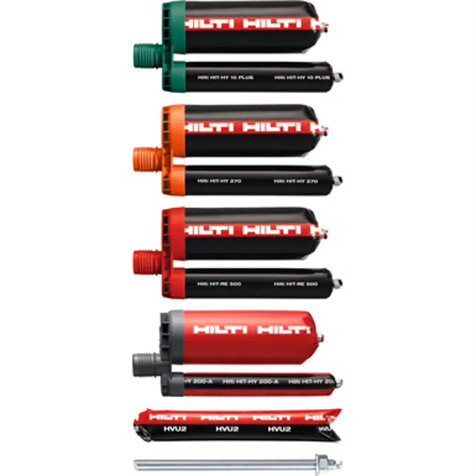 Adhesivos químicos Hilti para sistemas de anclaje